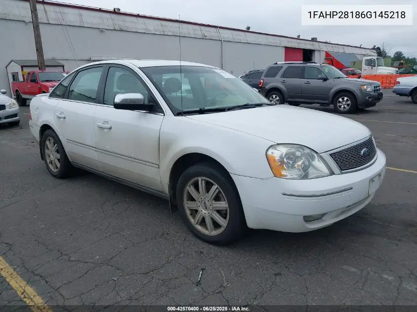 2006 Ford Five Hundred Limited VIN: 1FAHP28186G145218 Lot: 42570400
