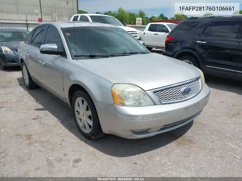 2006 Ford Five Hundred Limited VIN: 1FAFP28176G106661 Lot: 42577370