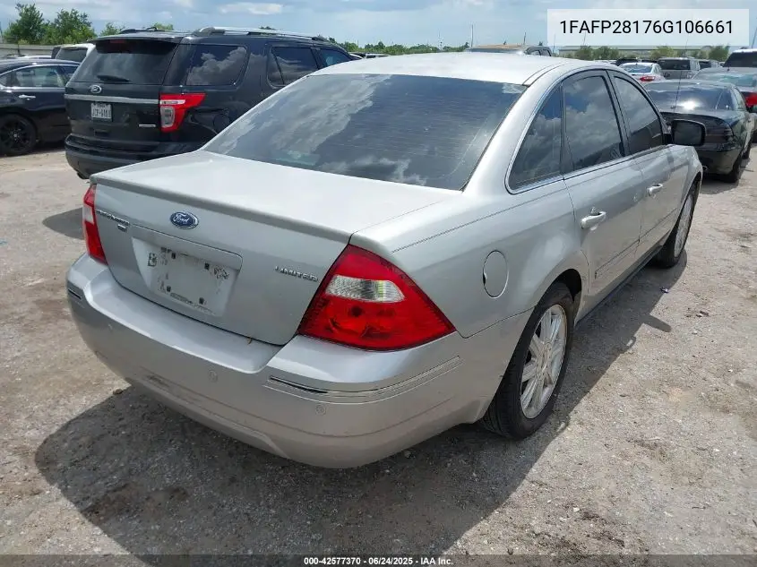 2006 Ford Five Hundred Limited VIN: 1FAFP28176G106661 Lot: 42577370