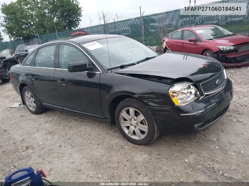 2006 Ford Five Hundred Sel VIN: 1FAFP27106G184541 Lot: 42592306