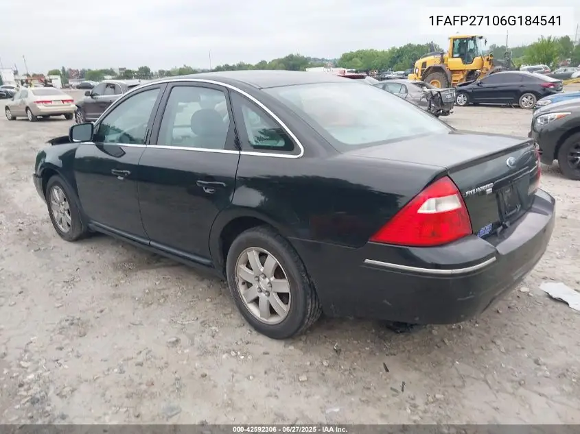 2006 Ford Five Hundred Sel VIN: 1FAFP27106G184541 Lot: 42592306