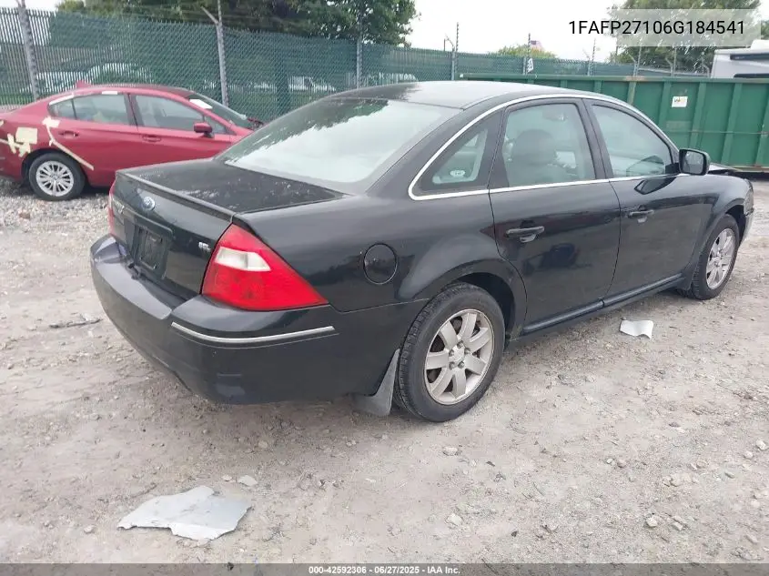 2006 Ford Five Hundred Sel VIN: 1FAFP27106G184541 Lot: 42592306