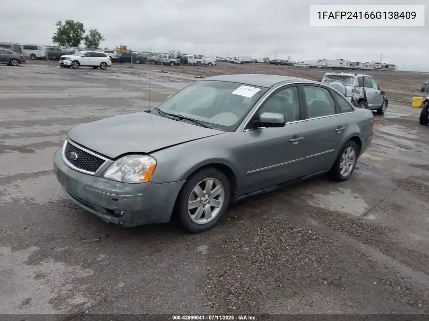 2006 Ford Five Hundred Sel VIN: 1FAFP24166G138409 Lot: 42699041