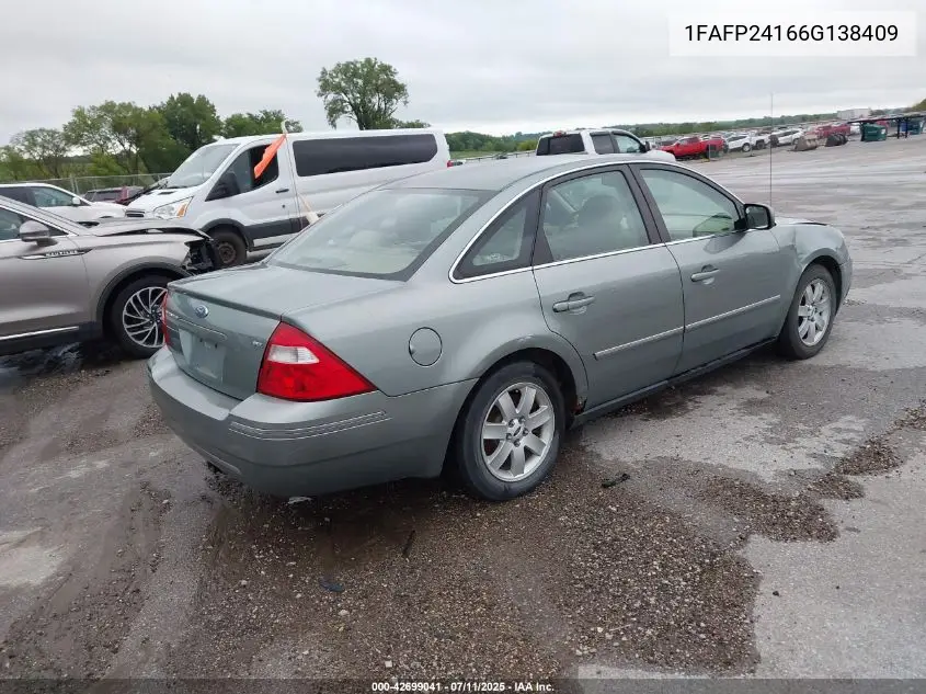 2006 Ford Five Hundred Sel VIN: 1FAFP24166G138409 Lot: 42699041