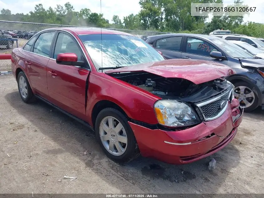 2006 Ford Five Hundred Se VIN: 1FAFP26186G120667 Lot: 42713746