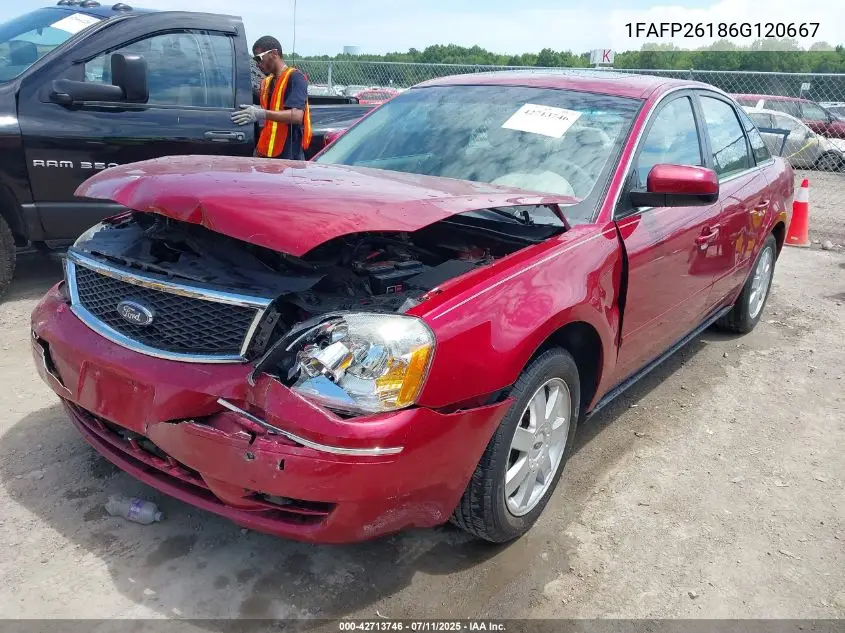 2006 Ford Five Hundred Se VIN: 1FAFP26186G120667 Lot: 42713746