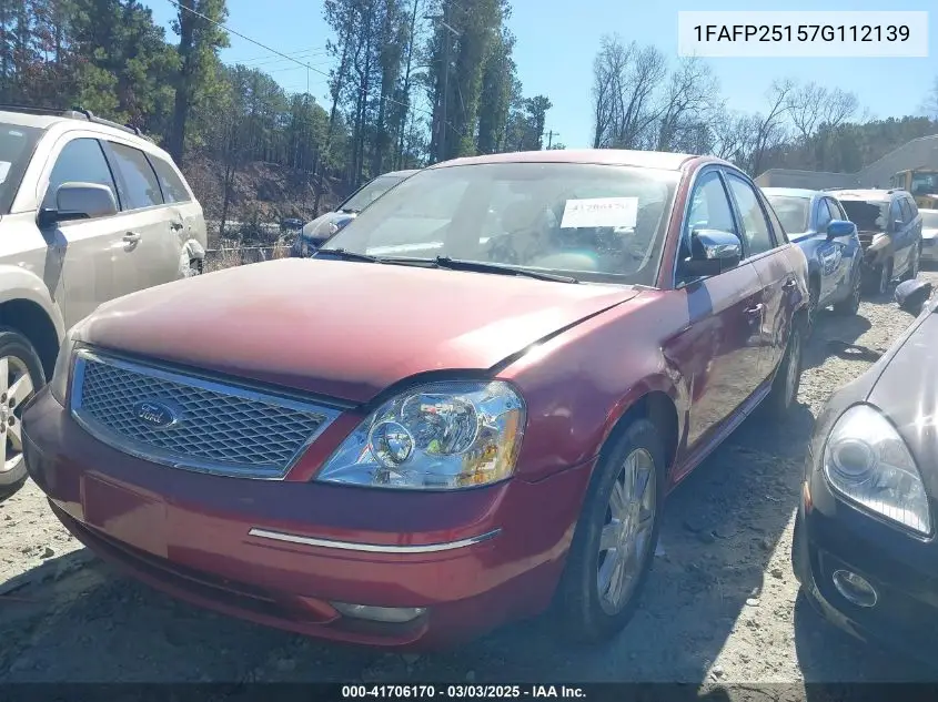2007 Ford Five Hundred Limited VIN: 1FAFP25157G112139 Lot: 41706170