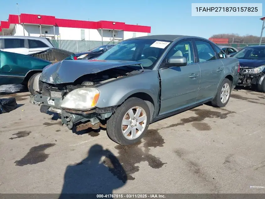 2007 Ford Five Hundred Sel VIN: 1FAHP27187G157825 Lot: 41767515