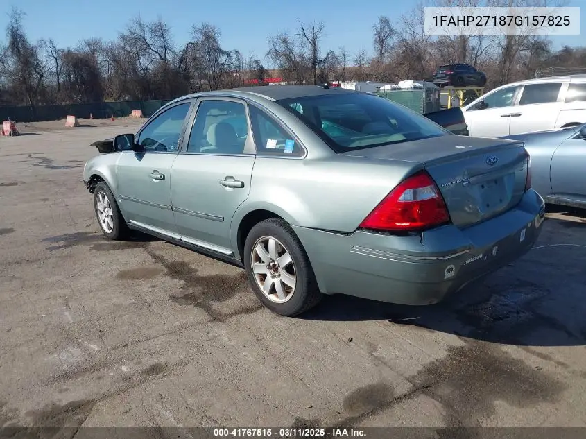 2007 Ford Five Hundred Sel VIN: 1FAHP27187G157825 Lot: 41767515