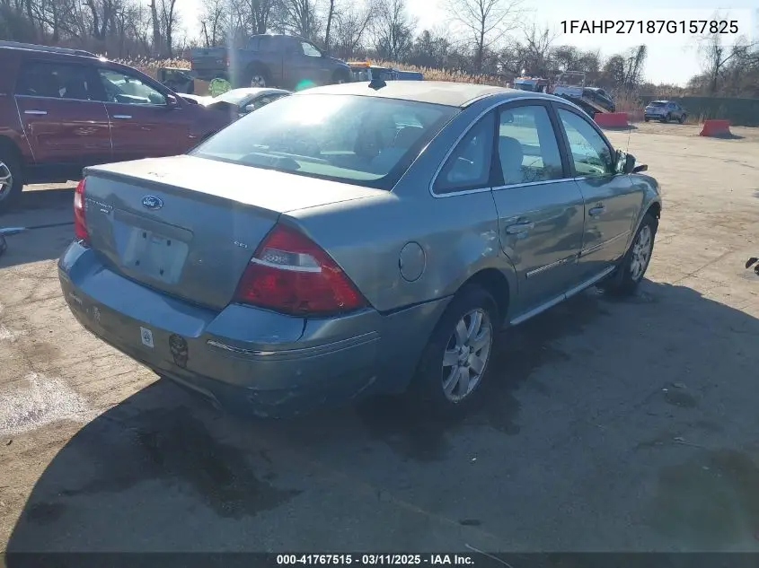 2007 Ford Five Hundred Sel VIN: 1FAHP27187G157825 Lot: 41767515