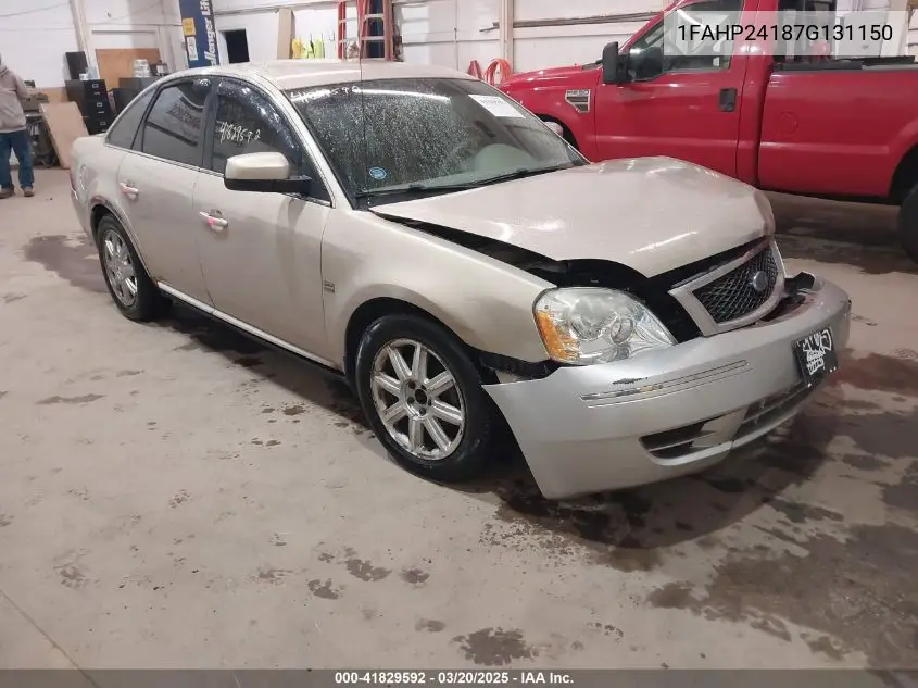 2007 Ford Five Hundred Sel VIN: 1FAHP24187G131150 Lot: 41829592