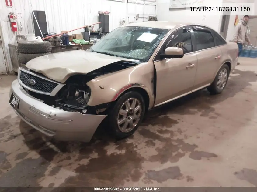 2007 Ford Five Hundred Sel VIN: 1FAHP24187G131150 Lot: 41829592