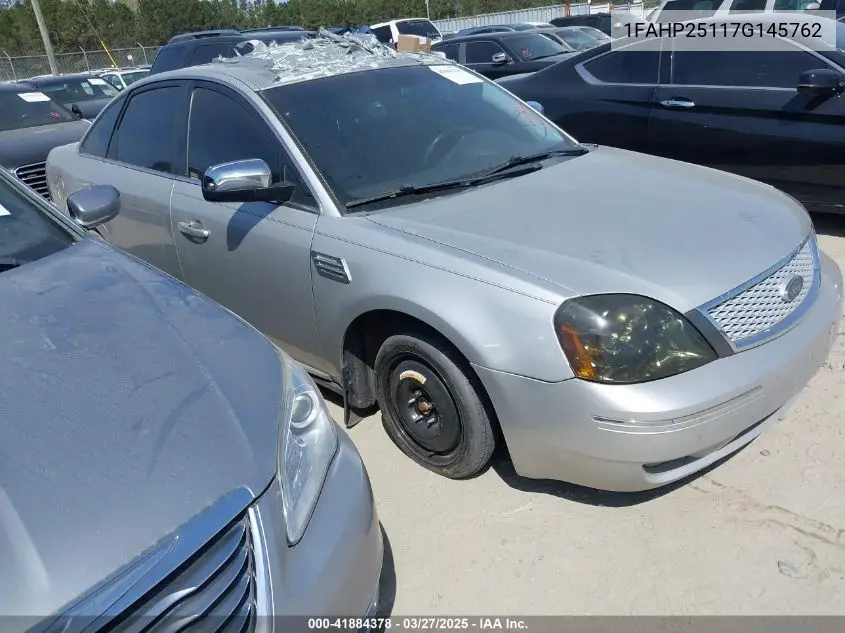 2007 Ford Five Hundred Limited VIN: 1FAHP25117G145762 Lot: 41884378
