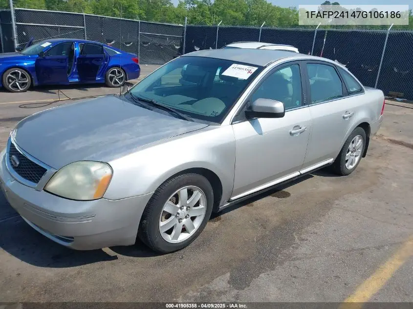 2007 Ford Five Hundred Sel VIN: 1FAFP24147G106186 Lot: 41905358