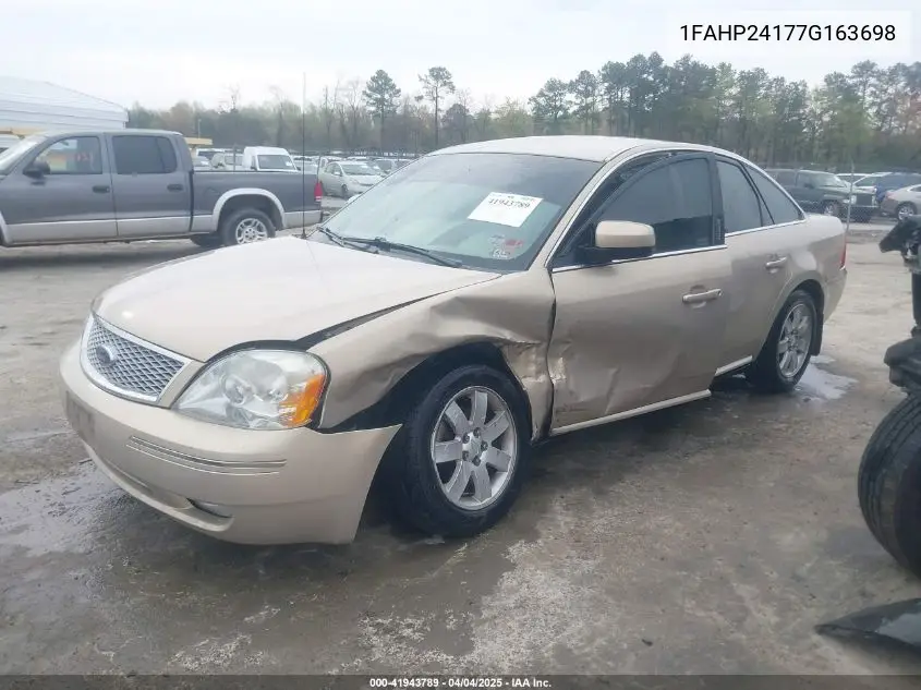 2007 Ford Five Hundred Sel VIN: 1FAHP24177G163698 Lot: 41943789