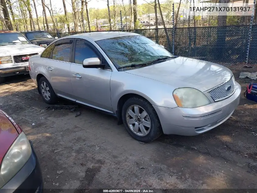 2007 Ford Five Hundred Sel VIN: 1FAHP271X7G131937 Lot: 42003677