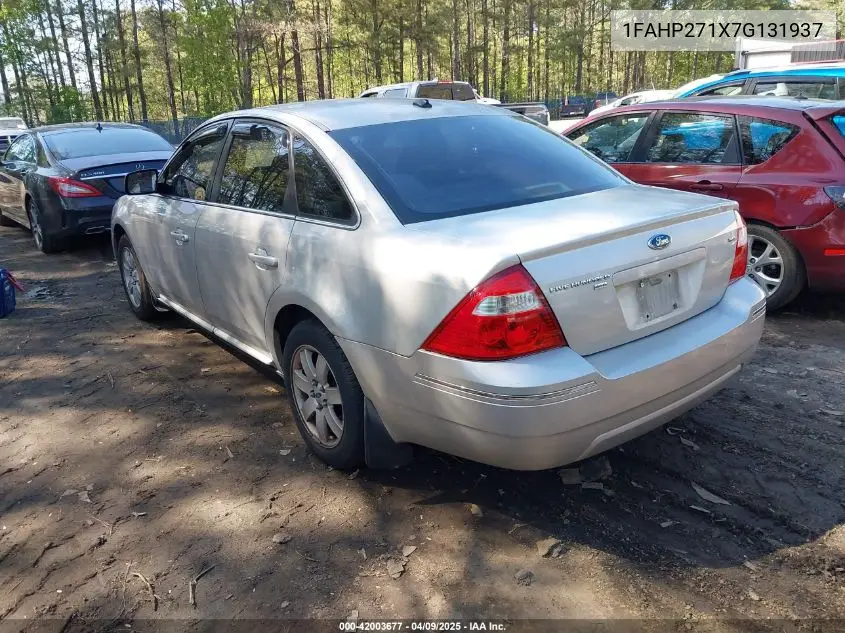 2007 Ford Five Hundred Sel VIN: 1FAHP271X7G131937 Lot: 42003677