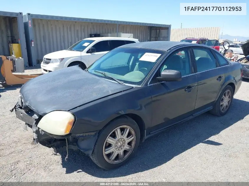 2007 Ford Five Hundred Sel VIN: 1FAFP24177G112953 Lot: 42121388