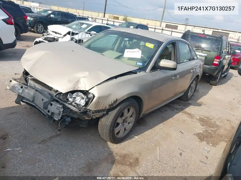 2007 Ford Five Hundred Sel VIN: 1FAHP241X7G130257 Lot: 42129777