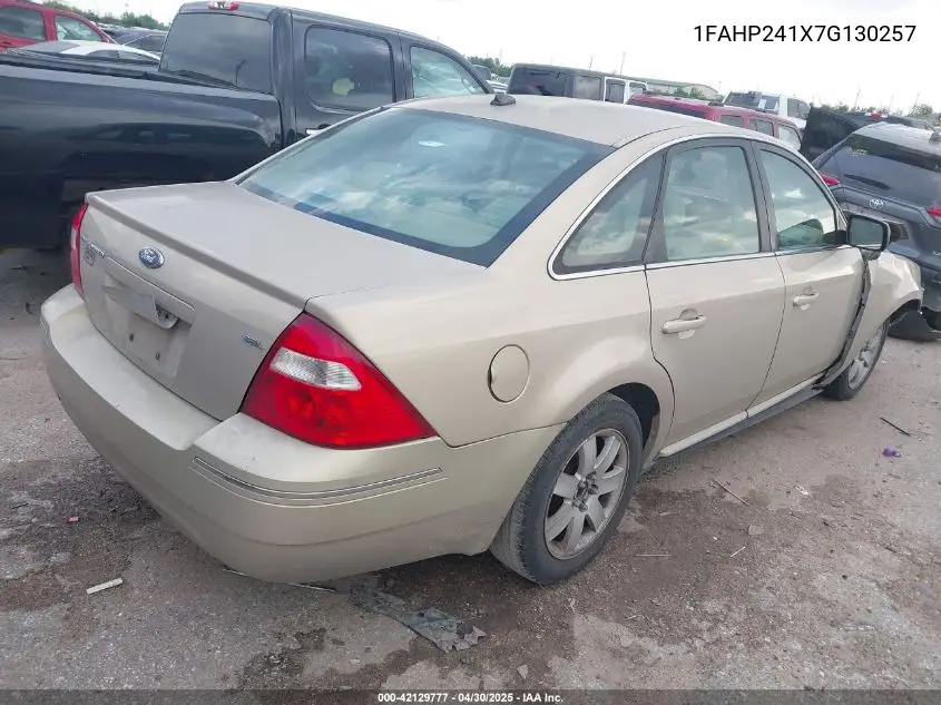 2007 Ford Five Hundred Sel VIN: 1FAHP241X7G130257 Lot: 42129777