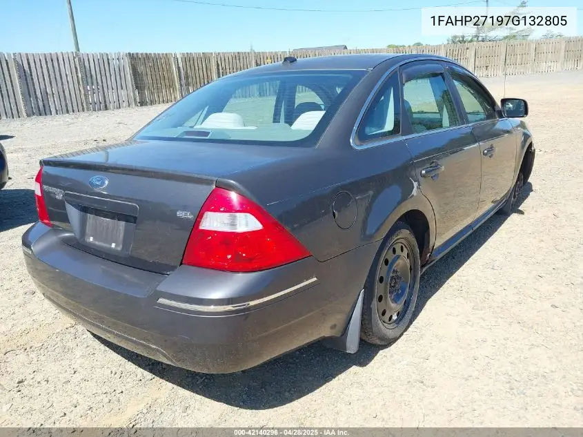 2007 Ford Five Hundred Sel VIN: 1FAHP27197G132805 Lot: 42140296