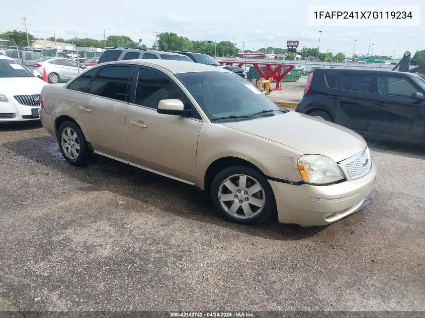 2007 Ford Five Hundred Sel VIN: 1FAFP241X7G119234 Lot: 42142742