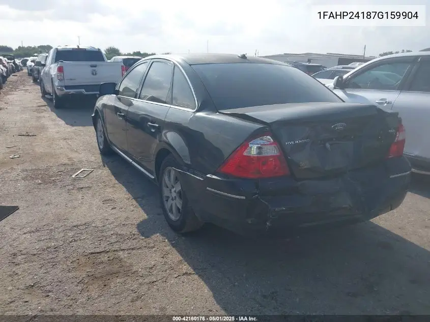 2007 Ford Five Hundred Sel VIN: 1FAHP24187G159904 Lot: 42160176