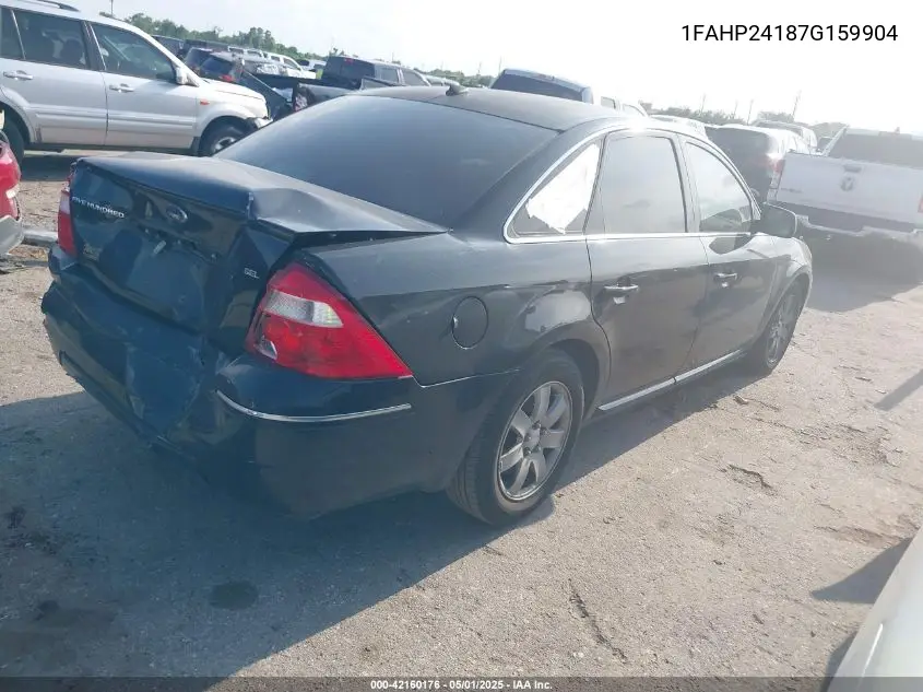 2007 Ford Five Hundred Sel VIN: 1FAHP24187G159904 Lot: 42160176