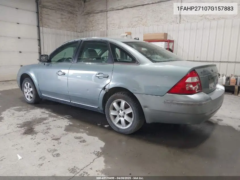2007 Ford Five Hundred Sel VIN: 1FAHP27107G157883 Lot: 42170499