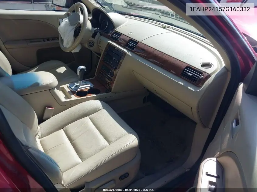 2007 Ford Five Hundred Sel VIN: 1FAHP24157G160332 Lot: 42173980
