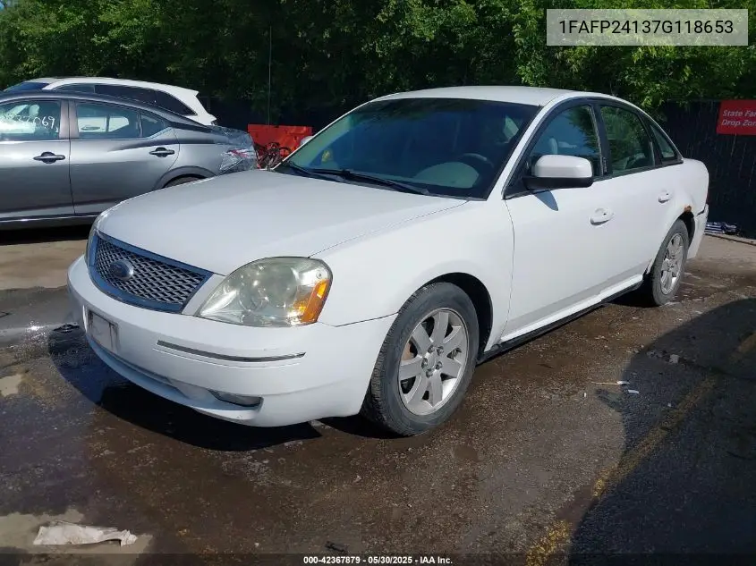 2007 Ford Five Hundred Sel VIN: 1FAFP24137G118653 Lot: 42367879
