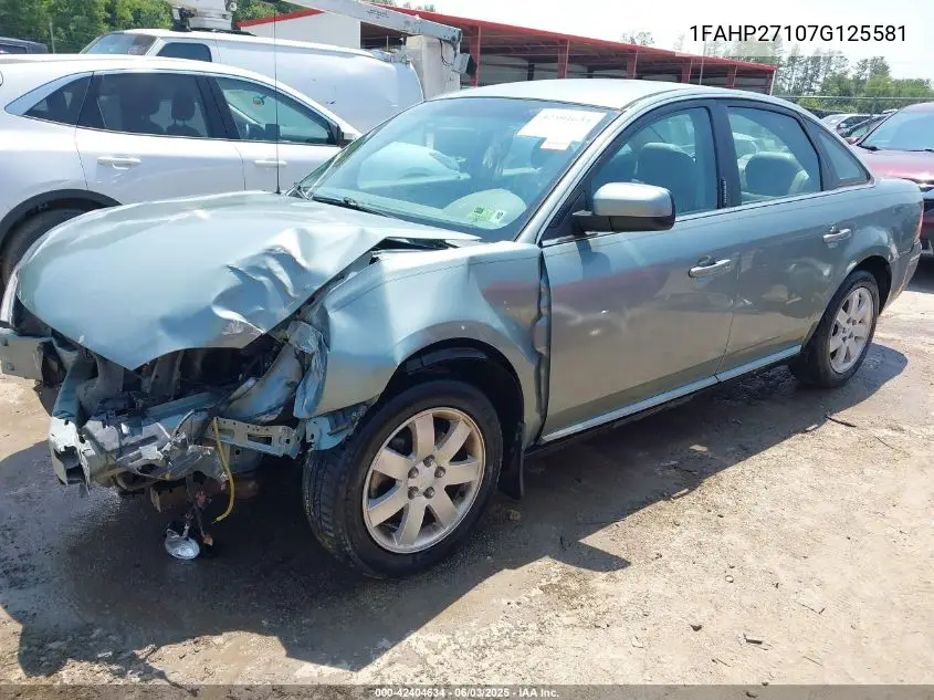 2007 Ford Five Hundred Sel VIN: 1FAHP27107G125581 Lot: 42404634