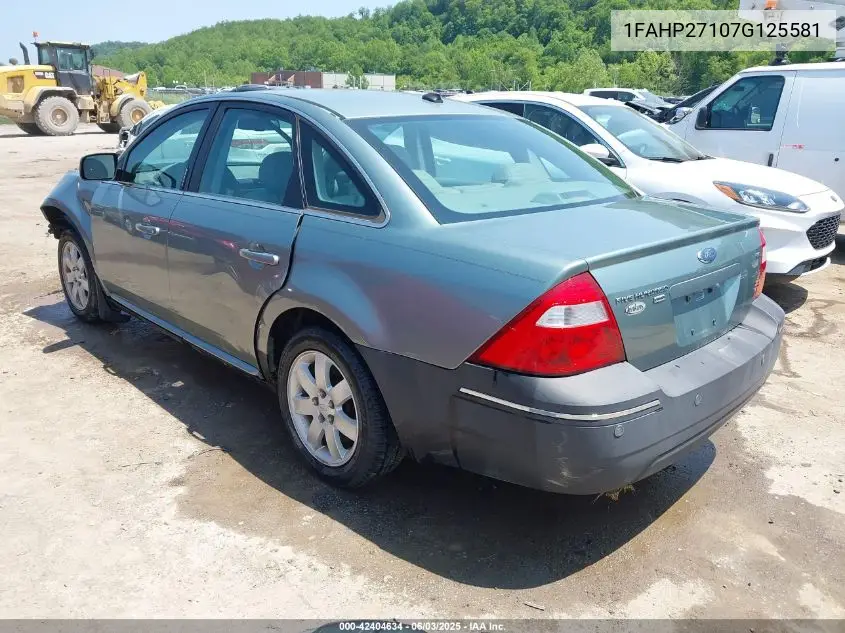 2007 Ford Five Hundred Sel VIN: 1FAHP27107G125581 Lot: 42404634