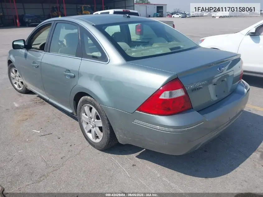 2007 Ford Five Hundred Sel VIN: 1FAHP24117G158061 Lot: 42429458