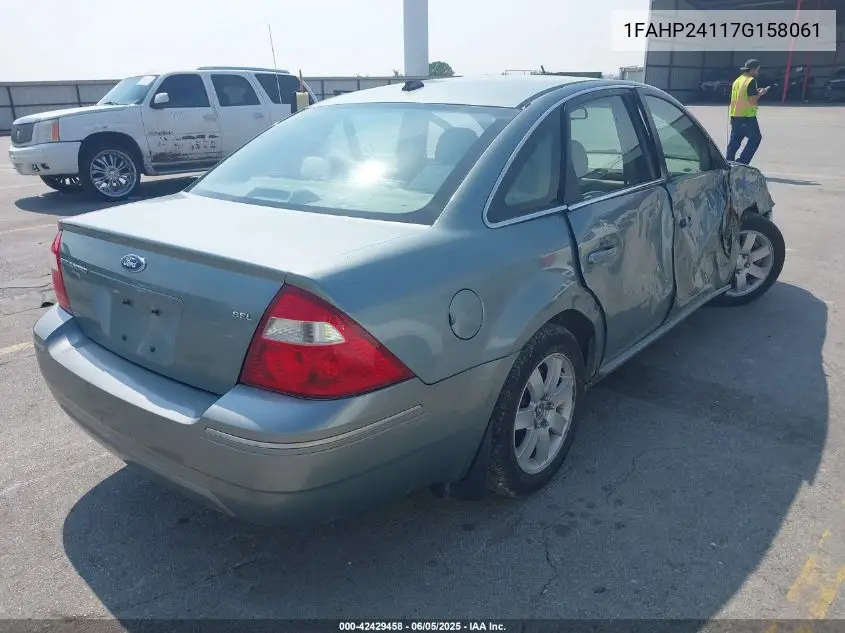 2007 Ford Five Hundred Sel VIN: 1FAHP24117G158061 Lot: 42429458