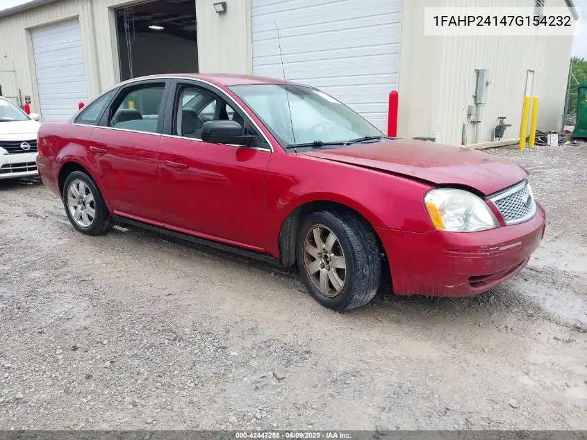2007 Ford Five Hundred Sel VIN: 1FAHP24147G154232 Lot: 42447288