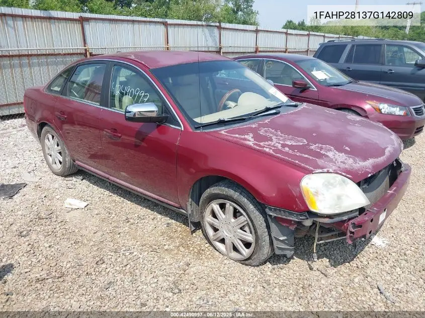 2007 Ford Five Hundred Limited VIN: 1FAHP28137G142809 Lot: 42490997
