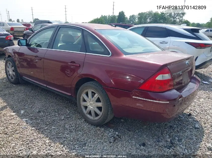 2007 Ford Five Hundred Limited VIN: 1FAHP28137G142809 Lot: 42490997