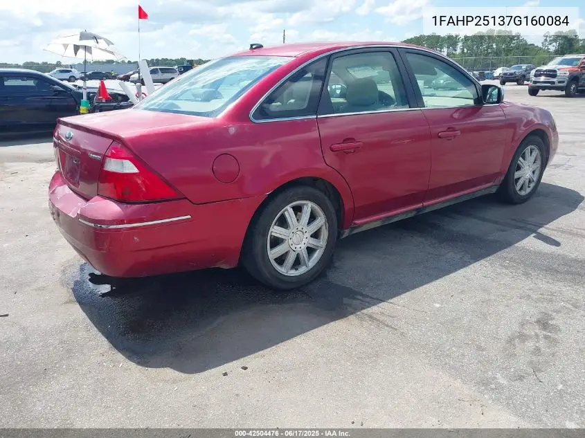 2007 Ford Five Hundred Limited VIN: 1FAHP25137G160084 Lot: 42504476