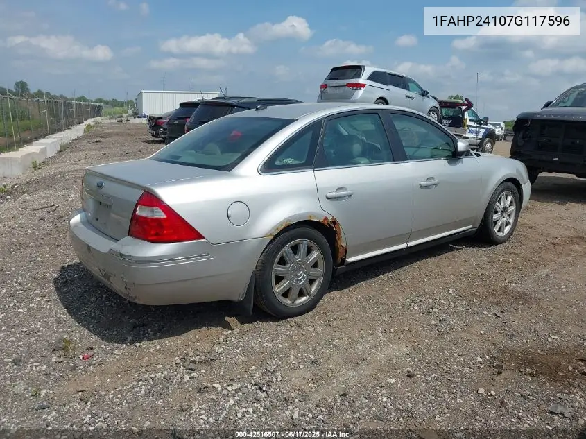 2007 Ford Five Hundred Sel VIN: 1FAHP24107G117596 Lot: 42516507