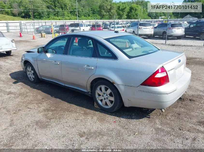 2007 Ford Five Hundred Sel VIN: 1FAFP24177G101452 Lot: 42548942