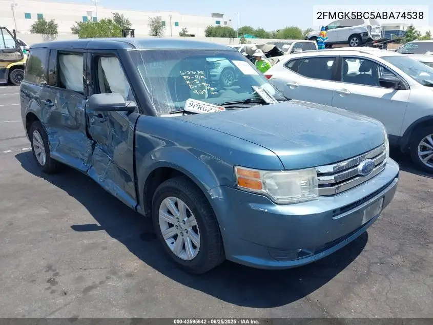 2010 Ford Flex Se VIN: 2FMGK5BC5ABA74538 Lot: 42595642
