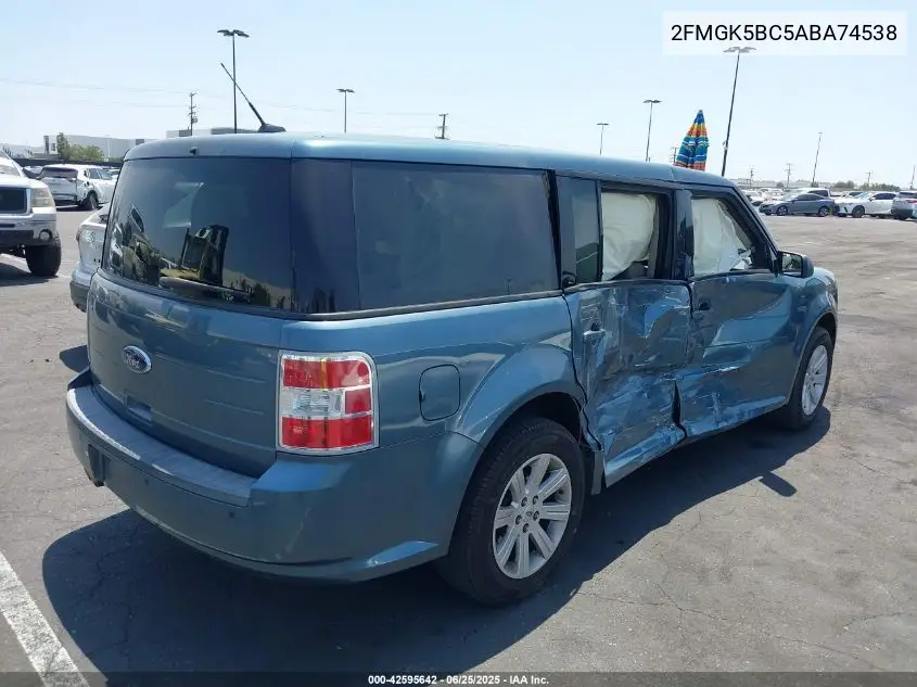 2010 Ford Flex Se VIN: 2FMGK5BC5ABA74538 Lot: 42595642