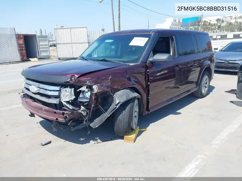 2011 Ford Flex Se VIN: 2FMGK5BC8BBD31516 Lot: 42575515