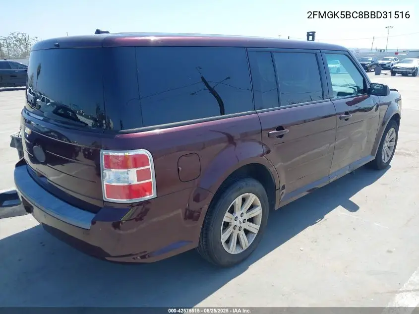 2011 Ford Flex Se VIN: 2FMGK5BC8BBD31516 Lot: 42575515