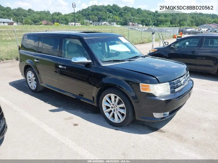 2011 Ford Flex Limited VIN: 2FMGK5DC8BBD20562 Lot: 42595292