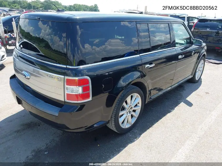 2011 Ford Flex Limited VIN: 2FMGK5DC8BBD20562 Lot: 42595292