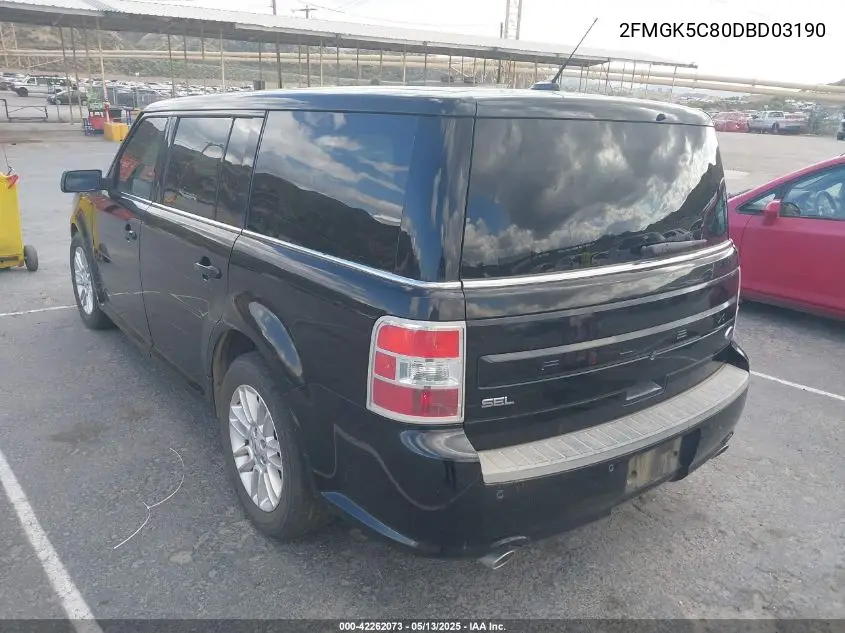 2013 Ford Flex Sel VIN: 2FMGK5C80DBD03190 Lot: 42262073