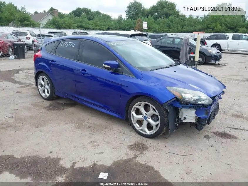 2013 Ford Focus St VIN: 1FADP3L92DL191892 Lot: 42757211
