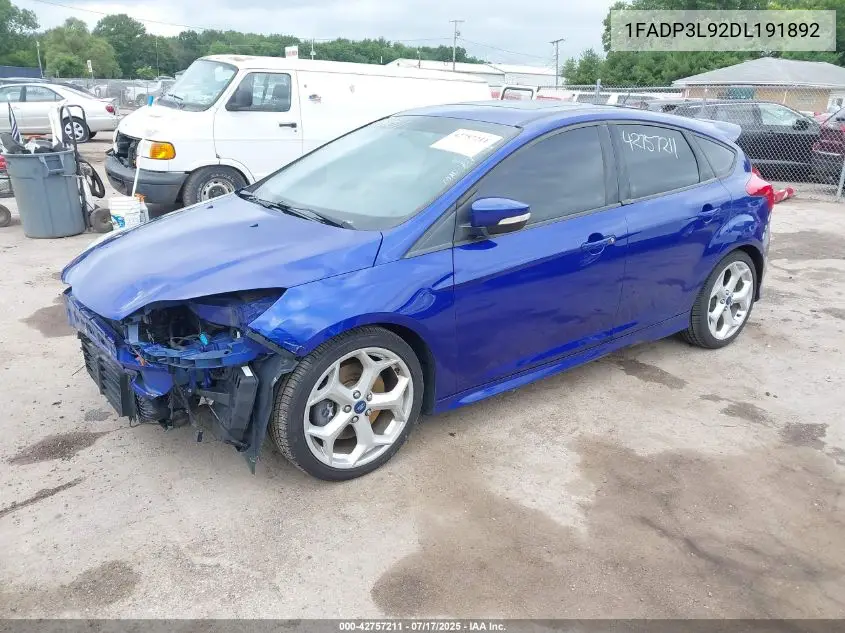 2013 Ford Focus St VIN: 1FADP3L92DL191892 Lot: 42757211